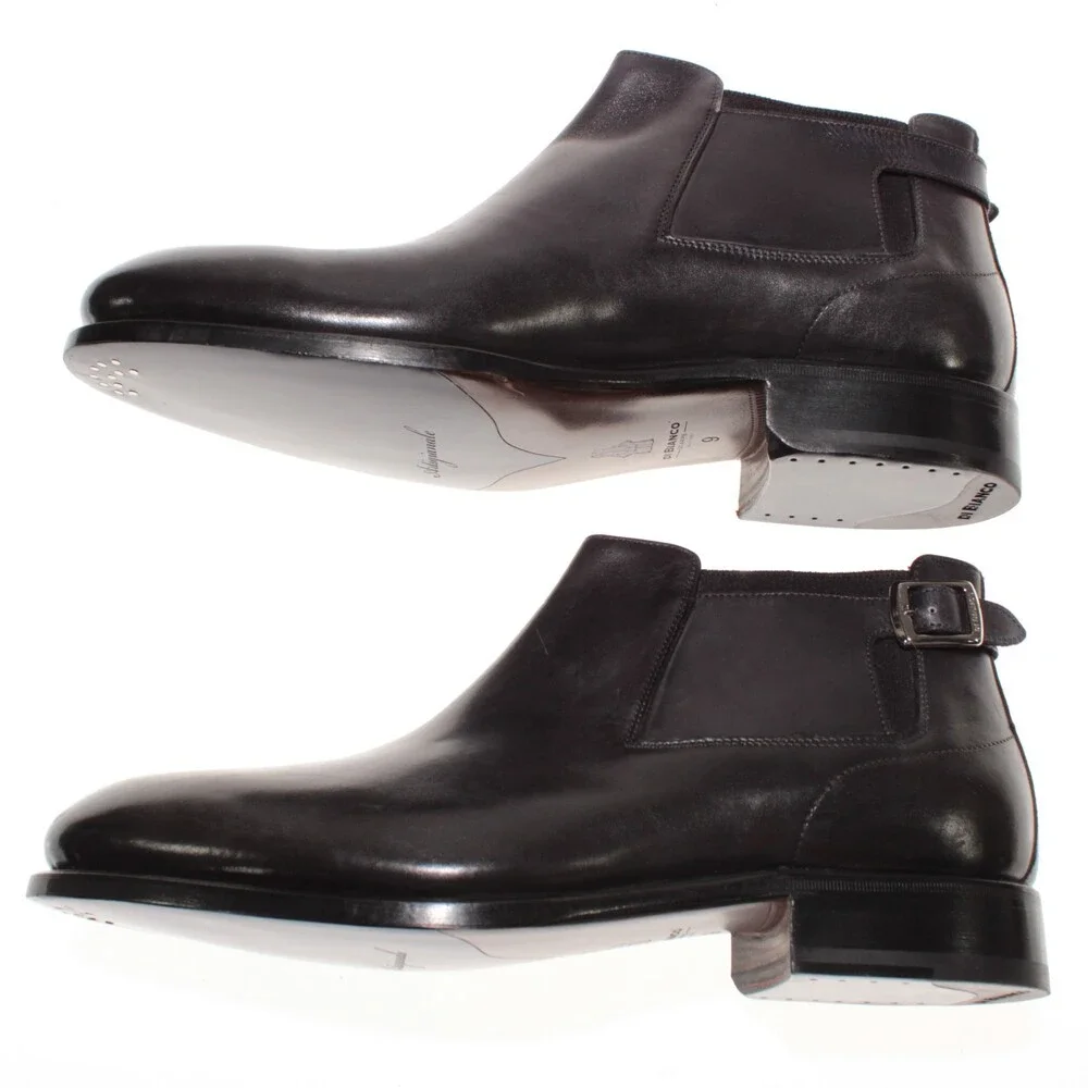 Di Bianco NWD Chelsea Boots Size 9 US in Dark Gray Leather Made in Italy